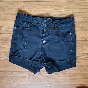 Black Denim Shorts